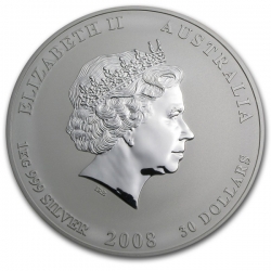Stříbrná mince Lunar II, 1000g Rok krysy 2008/Year of the Mouse
