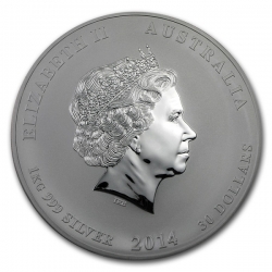 Stříbrná mince Lunar II, 1000g Rok koně 2014/Year of the Horse