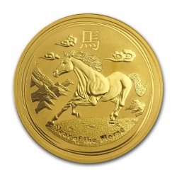 Zlatá mince Lunar II, 1 Oz Rok koně 2014/Year of the Horse