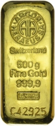 Zlatý slitek 500g Argor Heraeus