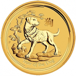 Zlatá mince Lunar II, 1 Oz Rok psa 2018/Year of the Dog